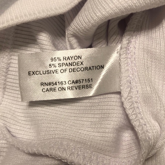 NWT - Embellished Slinky Material White Tank. Med - Picture 5 of 6